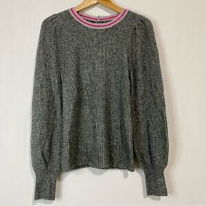 Halogen Women’s Knit Long Sleeve Crew Neck Sweater Grey Dark Heather Size XS NWT